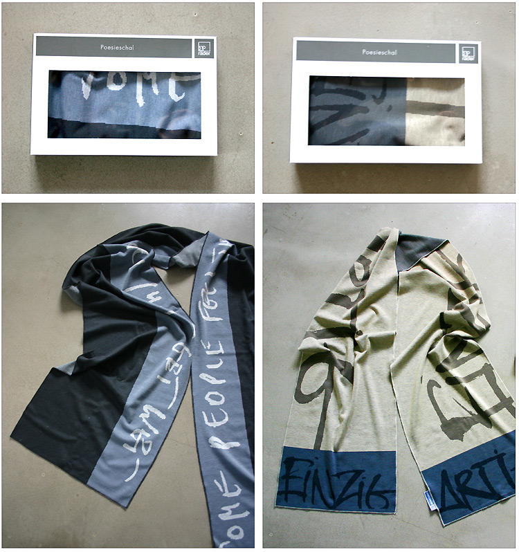 Triptrap Design & Kalligrafie - Räder Wohnzubehör - 2 Herrenschals mit Triptrap-Kalligrafie